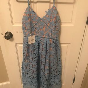 Beautiful sky blue lace cocktail dress (size 6/8)
